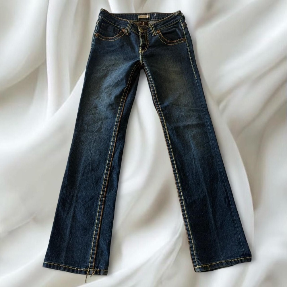 lowrise Y2K True Religion limited edition denim bootcut jeans contrast stitching
